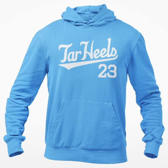 NEW Tar Heels Script Legendary Player 23 Fleece Pullover Hoodie CAROLINA BLUE